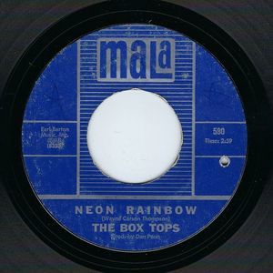 The Box Tops Vinyl 45 Neon Rainbow / Everything I Am on Mala VG Rock